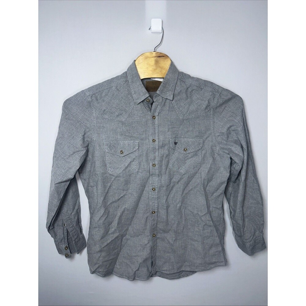 King Ranch Shirt Mens Extra Large Gray Button Up Western Wear Rancher Yoke